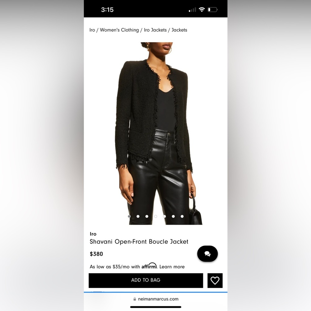 IRO Shavani Open-Front Boucle Jacket